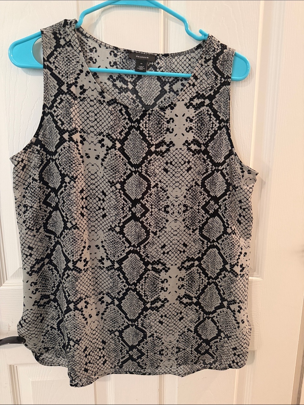 Halogen Black and Gray Snake-Print Sleeveless Camisole
